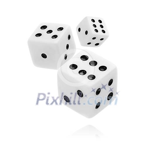 Three white dices Three white dices