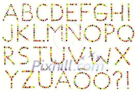 Clipped alphabet made of candy Clipped alphabet made of candy