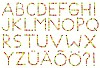 Clipped alphabet made of candy