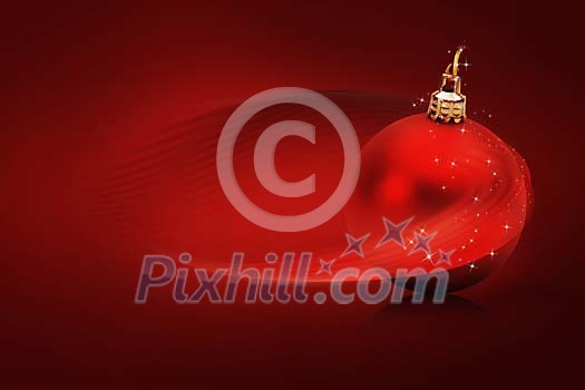 Christmas backgriund with a red christmas ball Christmas backgriund with a red christmas ball