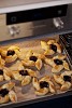 Christmas buns baking in the oven