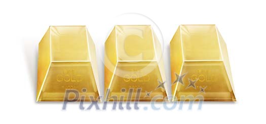 Three shiny gold bars Three shiny gold bars