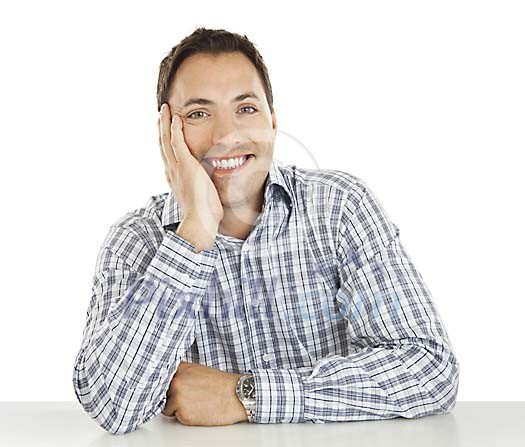 Clipped happy man smiling to the camera Clipped happy man smiling to the camera