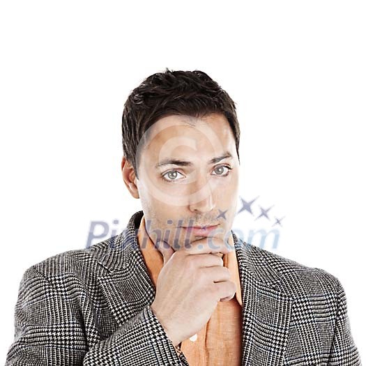 Isolated man thinking Isolated man thinking