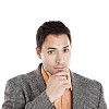 Isolated man thinking