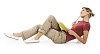 Isolated woman laying on the floor with book, thinking