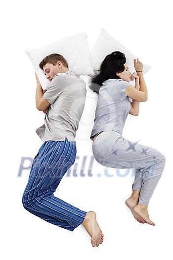 Couple sleeping back to back Couple sleeping back to back