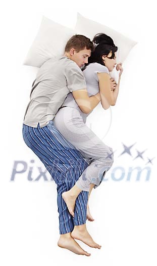 Couple sleeping close together Couple sleeping close together