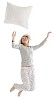 Isolated woman jumping in the air in the morning
