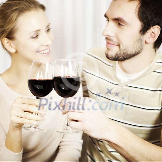Couple having wine Couple having wine