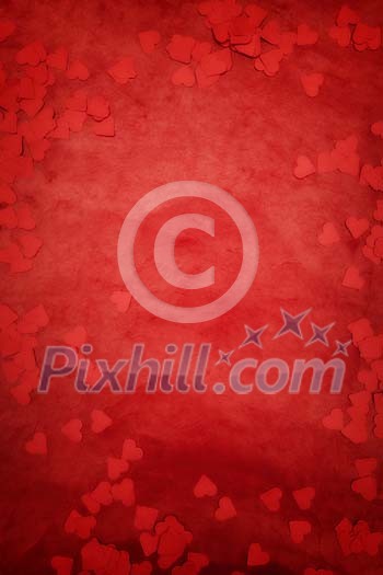 Red hearts on a red paper Red hearts on a red paper