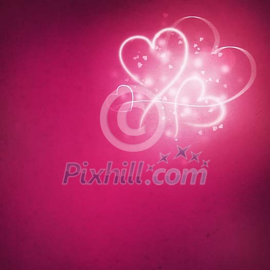 Hearts on a pink background Hearts on a pink background