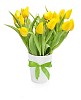 Isolated bouquet of yellow tulips in a white vase