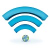 Isolated globe with wifi waves