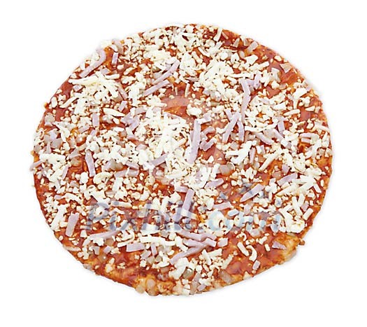 Isolated pizza with ham Isolated pizza with ham