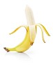 Isolated half peeled banana