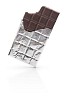 Isolated chocolate bar, corner bitten off