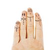 Fingers with faces painted on them