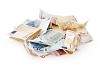 Isolated pile of euro banknotes