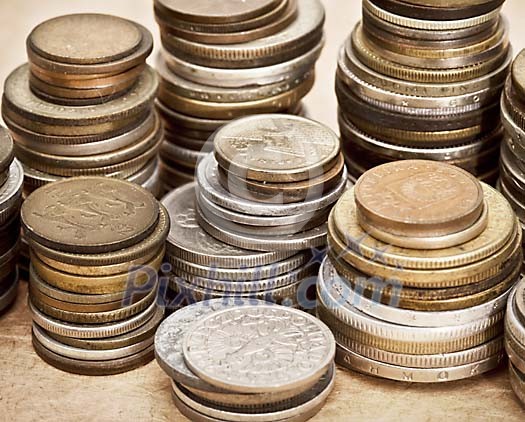Stacks of old coins Stacks of old coins