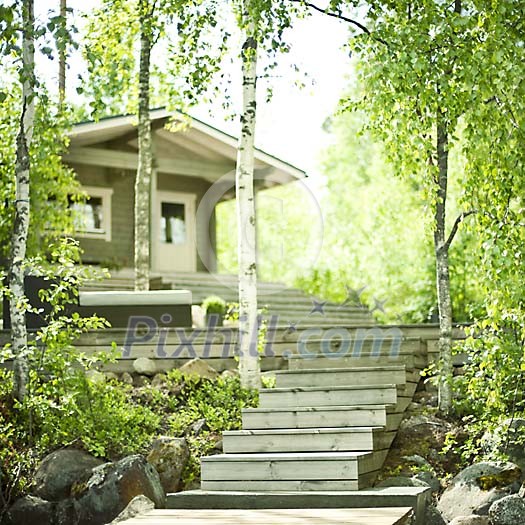 Cottage on a sunny day