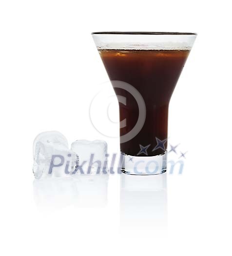 Isolated glass of ice coffee Isolated glass of ice coffee