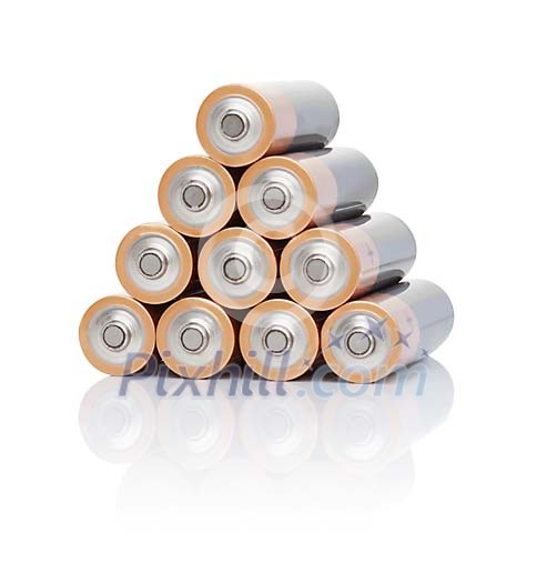 Isolated pile of batteries Isolated pile of batteries