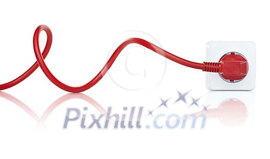 Isolated power cable plugged in Isolated power cable plugged in
