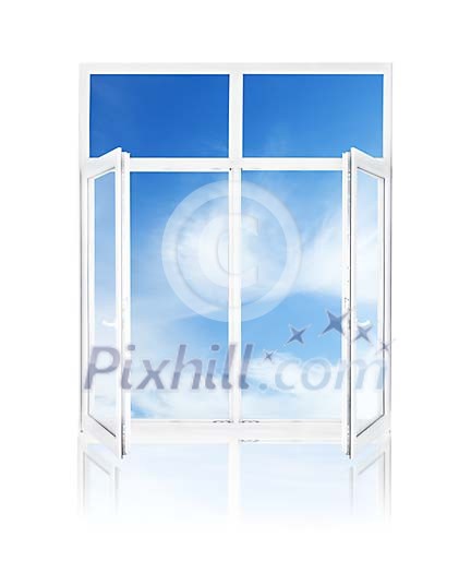 Isolated opened window Isolated opened window