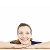 Isolated woman smiling