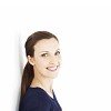 Isolated woman smiling