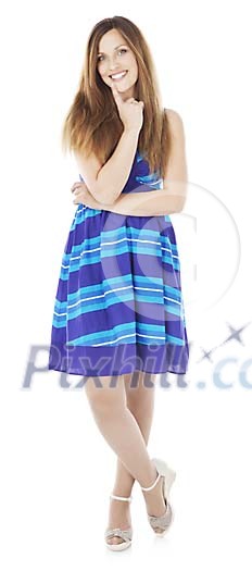 Isolated woman standing Isolated woman standing