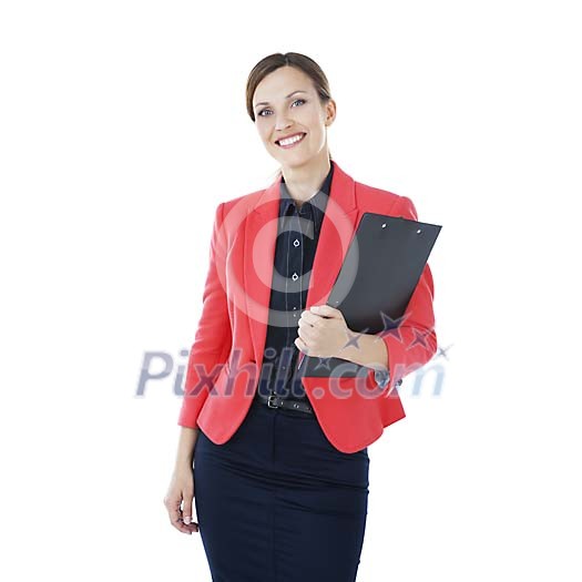 Isolated businesswoman smiling Isolated businesswoman smiling