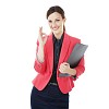 Isolated businesswoman giving an OK sign with her fingers