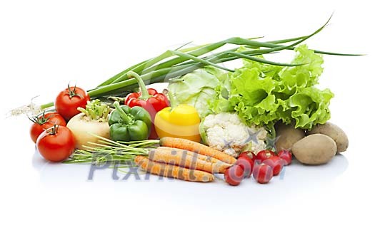 Isolated group of different vegetables