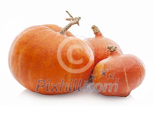 Isolated three pumpkins Isolated three pumpkins