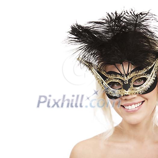 Woman with a black mask Woman with a black mask