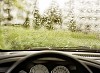 Rain on the car windshield