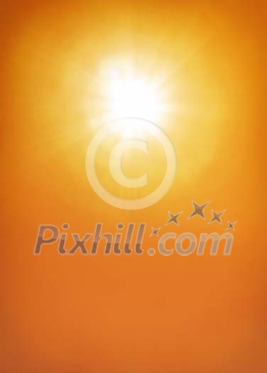 Background of heating sun in the sky Background of heating sun in the sky