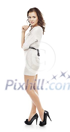 Woman in a dress and high heels Woman in a dress and high heels