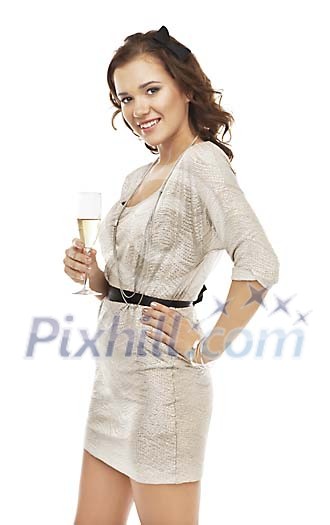 Woman holding a champagne glass Woman holding a champagne glass