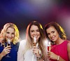 Three woman having champagne