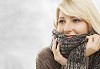 Woman with scarf daydreaming