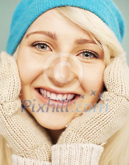 Woman with a hat and gloves Woman with a hat and gloves