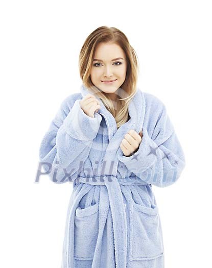 Woman in a bathrobe
