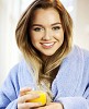 Woman enjoying a glass of juice