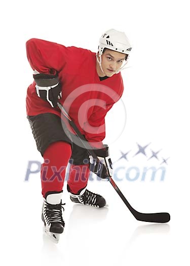 Isolated ice hockey player Isolated ice hockey player