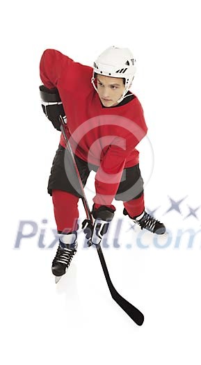 Isolated male hockey player Isolated male hockey player