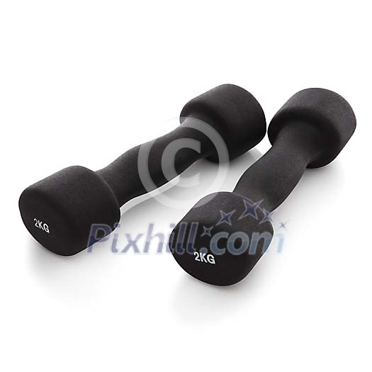 Isolated black dumbbells Isolated black dumbbells