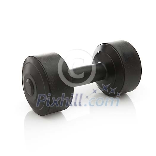 Isolated black dumbbell Isolated black dumbbell